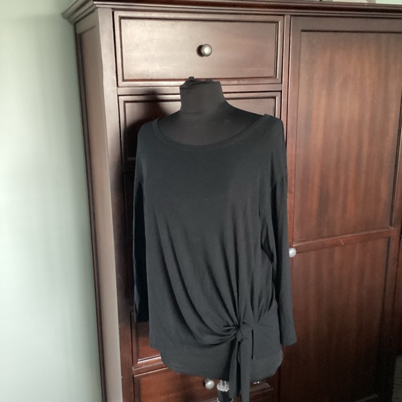 Theory Woman’s Draped Long-Sleeve Side tie Top EUC - Picture 5 of 11